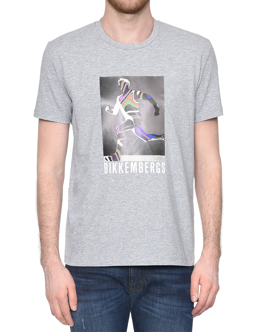 Мужская футболка BIKKEMBERGS 00190-A766_gray