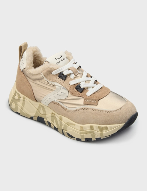 бежевые Кроссовки Voile Blanche 9460-logo_beige