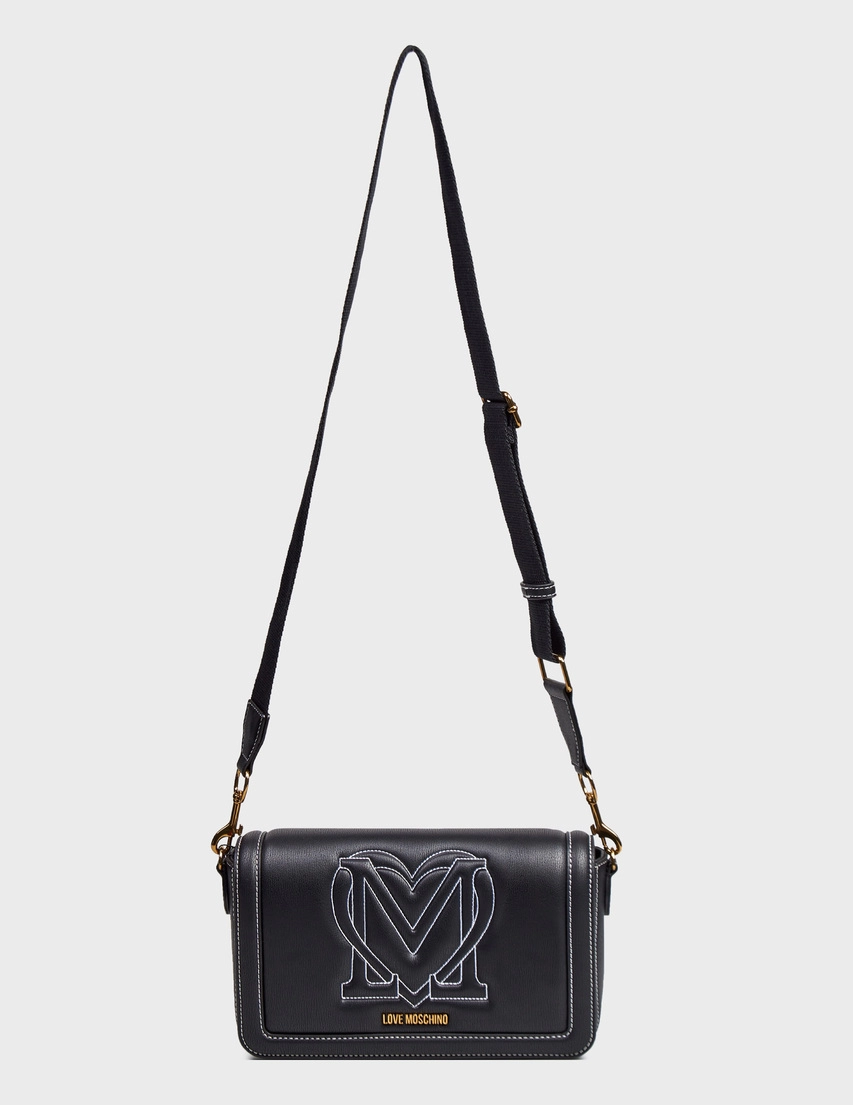 Love moschino black shoulder bag deals