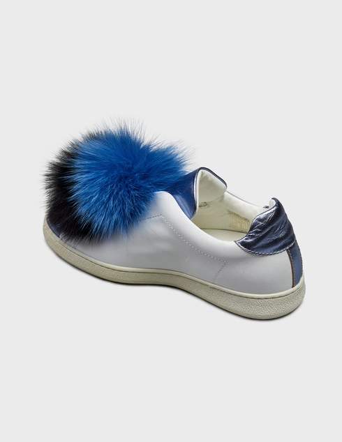 женские белые Кеды Joshua Sanders JS-10381-Blue-Black-Pom-Pom_white - фото-2