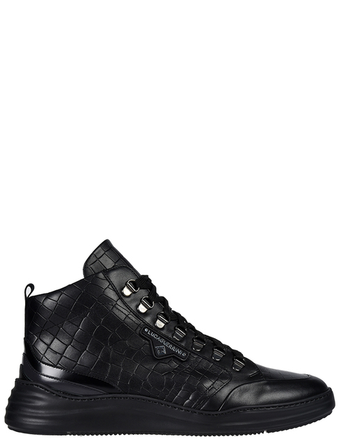 мужские черные кожаные Кроссовки Luca Guerrini 10377-black - фото-5