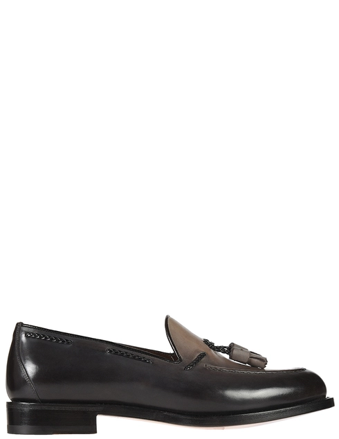 мужские коричневые кожаные Лоферы Santoni S12880_brown - фото-5