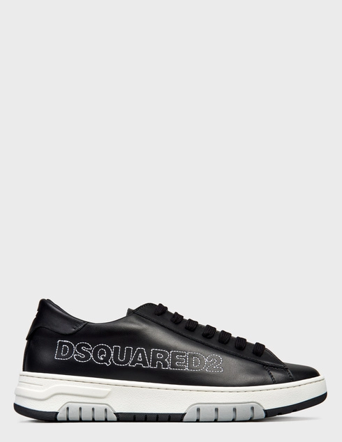 женские черные кожаные Кеды Dsquared2 75655_black - фото-5