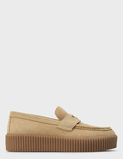 женские бежевые замшевые Лоферы Weekend Max Mara KAPOKLOAFER_beige - фото-5