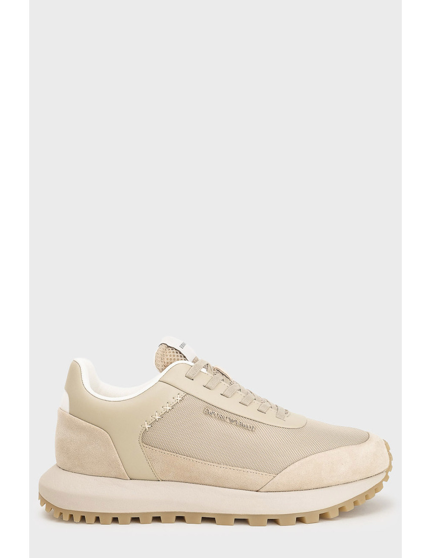 мужские бежевые текстильные Кроссовки Emporio Armani EMPORIO_ARMANI_11355 - фото-5