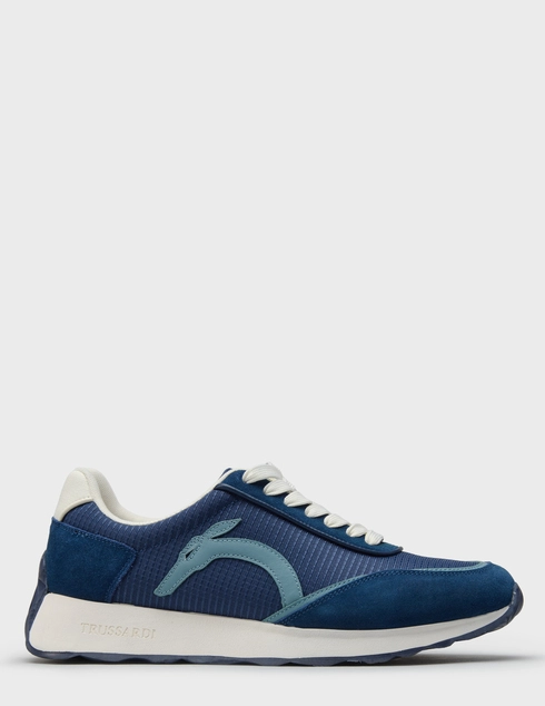 мужские синие текстильные Кроссовки Trussardi 03L76_blue - фото-5