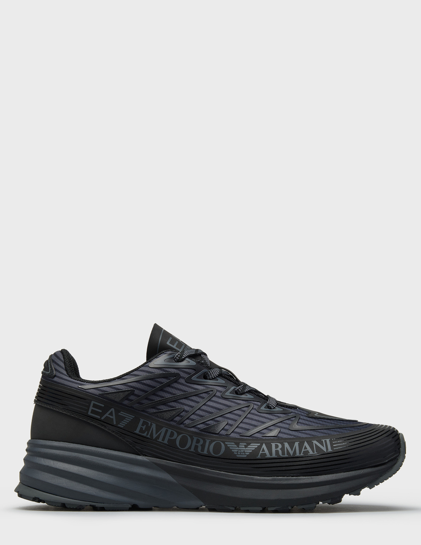 мужские черные текстильные Кроссовки Ea7 Emporio Armani 129336_black - фото-5