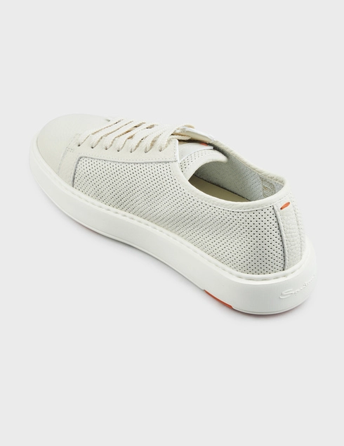 мужские белые Кеды Santoni 21443_white - фото-2