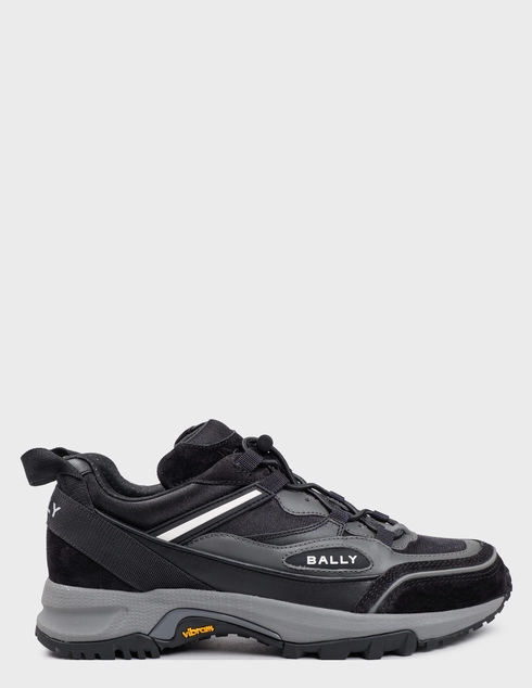 мужские черные кожаные Кроссовки Bally 9008_black - фото-5