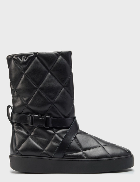 женские черные кожаные Угги Emporio Armani 186-817_black - фото-5