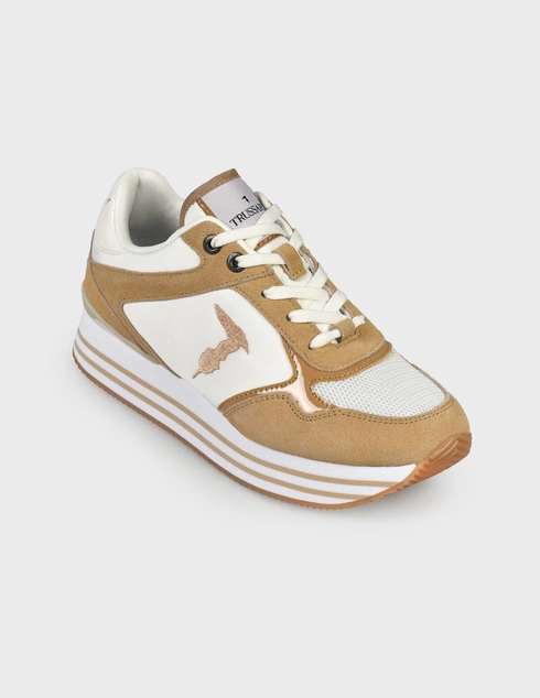 бежевые Кроссовки Trussardi 00646-beige
