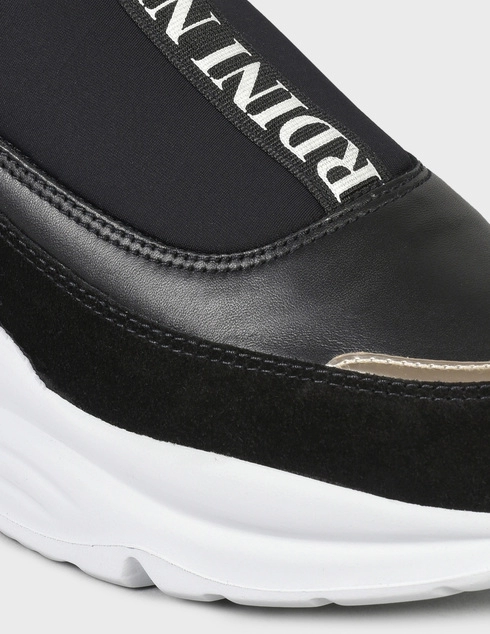 женские черные кожаные Кроссовки Nero Giardini 116963-black - фото-5