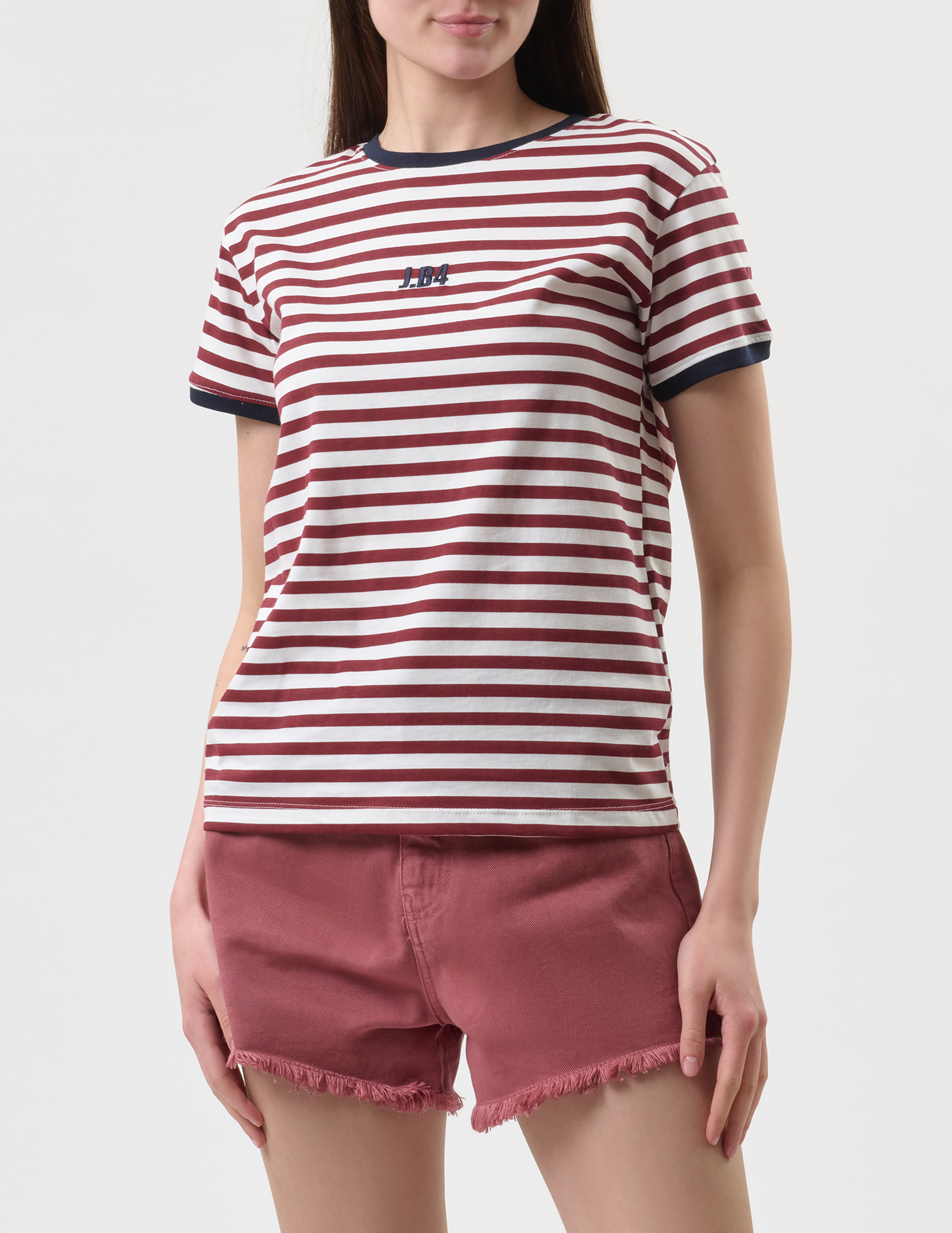 

Футболка, Бордовый;белый