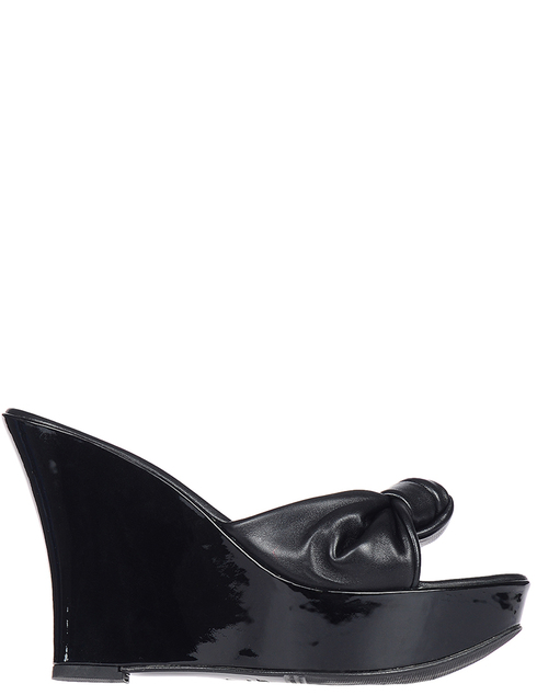 женские черные кожаные Шлепанцы Massimo Santini 7080_black - фото-5