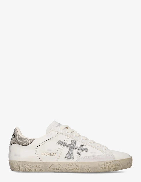 женские бежевые кожаные Кеды Premiata STEVEND_8127 - фото-5