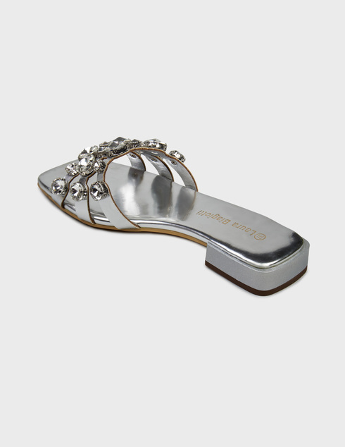 женские серебряные Шлепанцы Laura Biagiotti 8486-silver-strass_silver - фото-2