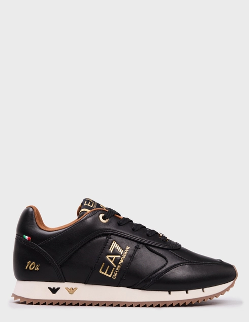 мужские черные кожаные Кроссовки Ea7 Emporio Armani 648-021-black - фото-5