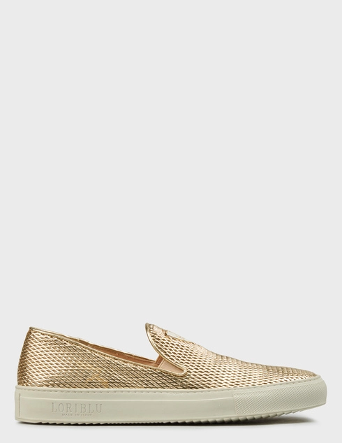 женские золотые кожаные Слипоны Loriblu AGR-0823-gold - фото-5