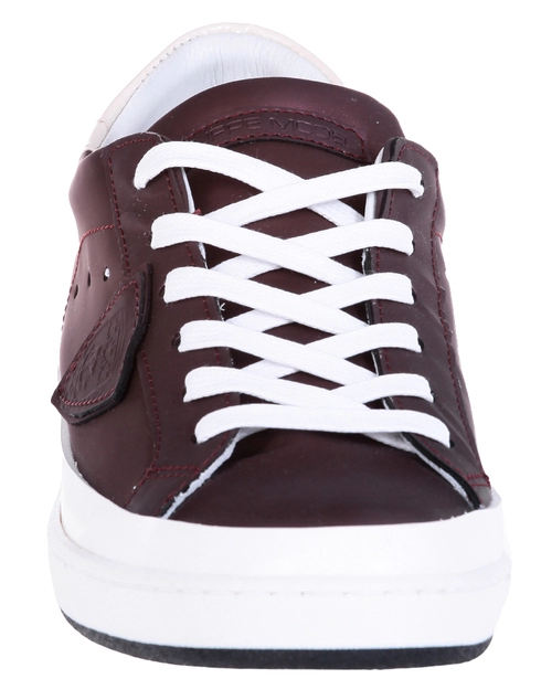 женские бордовые кожаные Кроссовки Philippe Model SCKLD-ML32 - фото-5