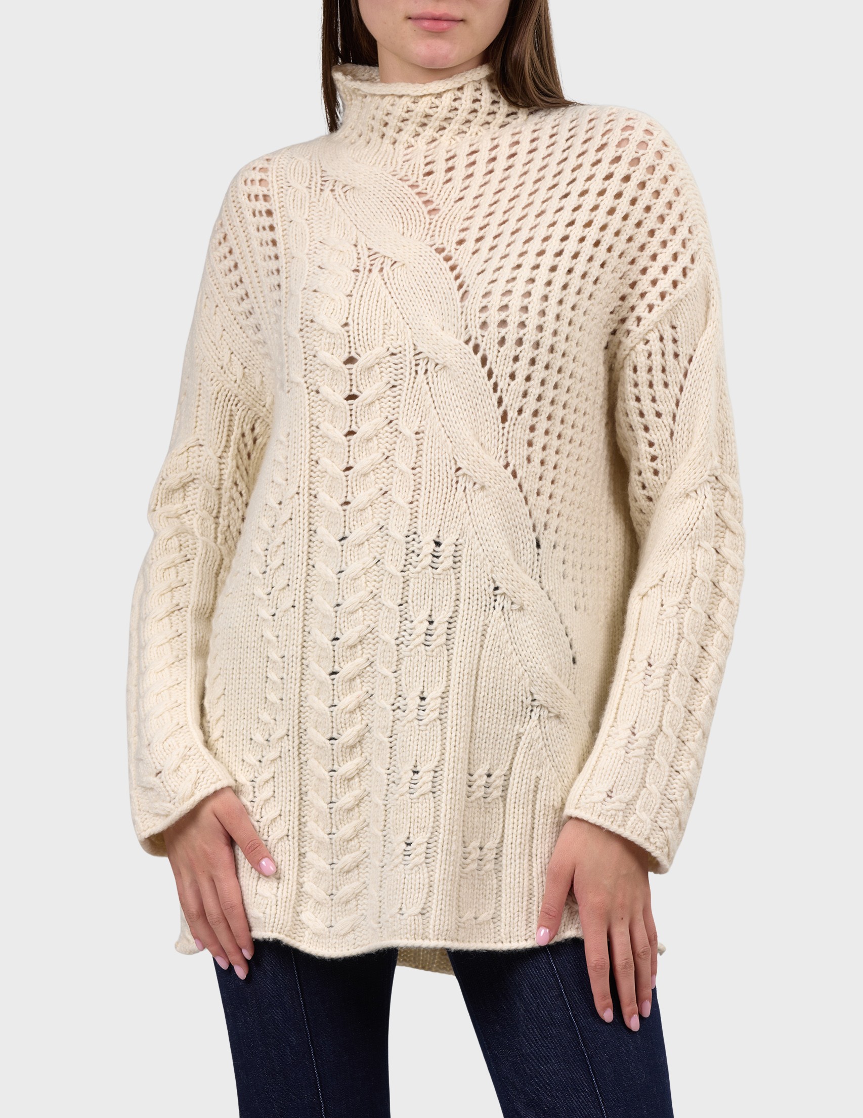 

Свитер, Бежевый;молочный