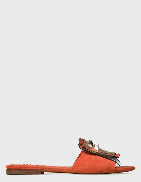 женские оранжевые замшевые Шлепанцы Santoni WHBF57308HA1RODTM33-orange - фото-5