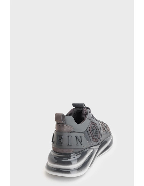 мужские серые Кроссовки Philipp Plein FAAS MSC_3219 - фото-2