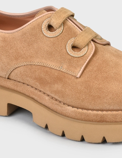 женские бежевые замшевые Дерби Santoni SWUER58847GOMNPYLC23-beige - фото-5