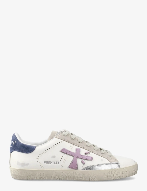 женские бежевые кожаные Кеды Premiata STEVEND_7273 - фото-5