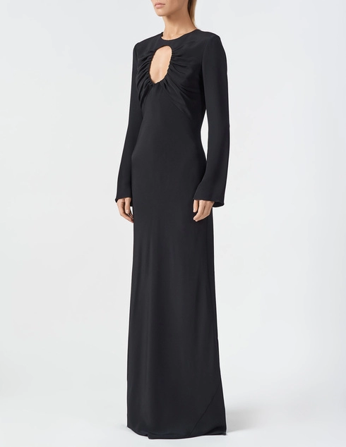 Cushnie Cush-318303G-42-BLACK-4PLY-SILK-CREPE-maxi-black фото-2