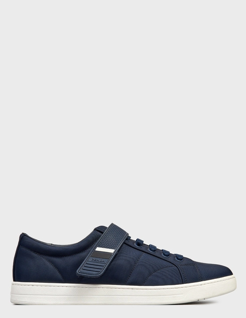 мужские синие текстильные Кеды Prada 4E3180-Dark-Blue - фото-5