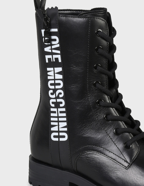 женские черные кожаные Ботинки Love Moschino 24184-black - фото-5