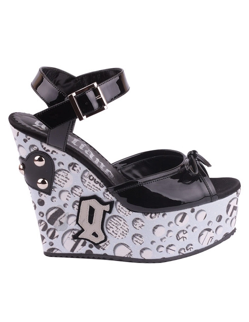 женские черные Босоножки John Galliano 5654-L-multi - фото-2