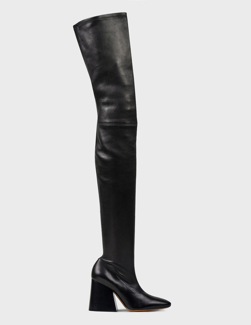 женские черные кожаные Ботфорты Maison Margiela S58WW0037-SY0814-900-black - фото-5