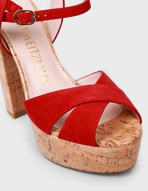 женские красные замшевые Босоножки Stuart Weitzman SW-SS20-9L53058-SOLIESSE-red - фото-5