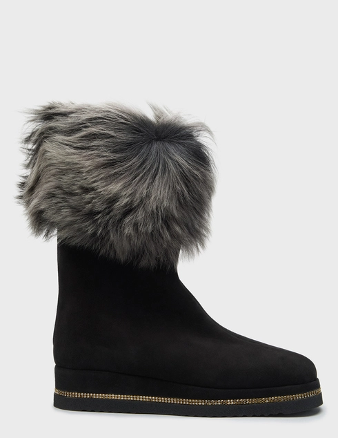 женские черные замшевые Полусапоги Baldinini 848700_black - фото-5