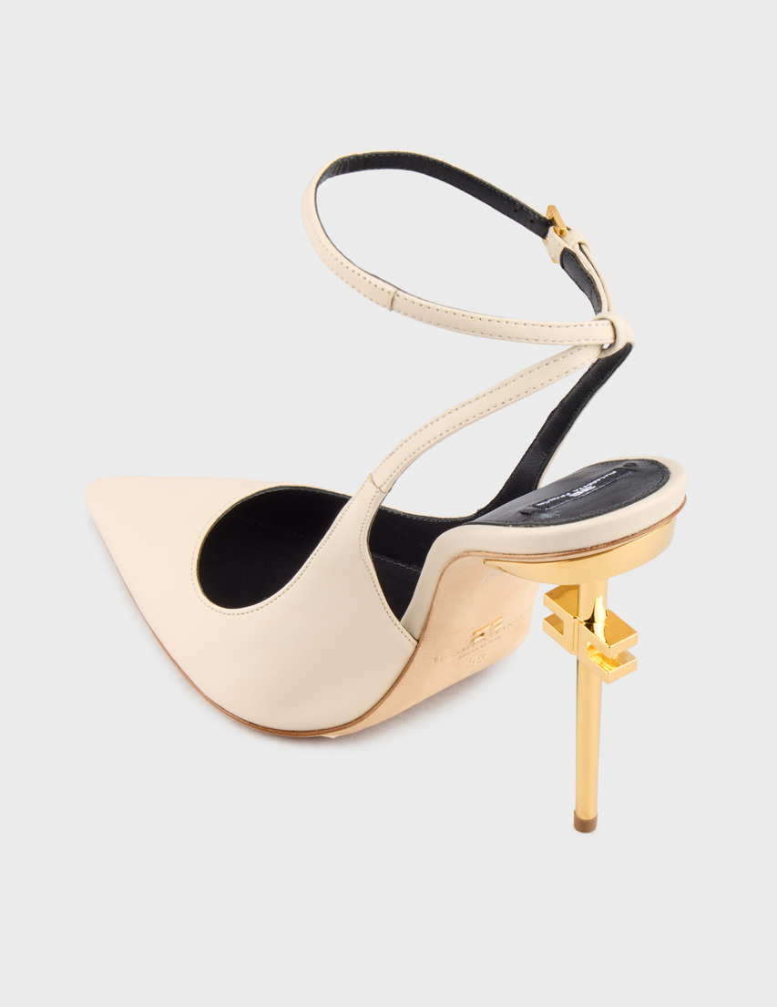женские бежевые Босоножки Elisabetta Franchi SA-26B-51E3-V570-193 - фото-2
