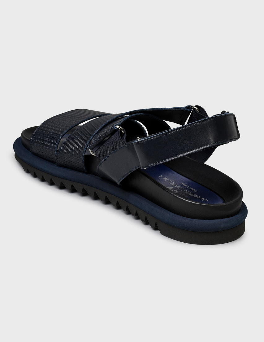 мужские синие Сандалии Giampiero Nicola 5650-blue - фото-2