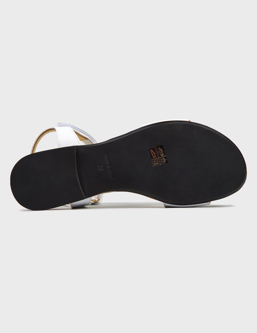 белые Сандалии Moschino 77387-gold_white размер - 37; 38