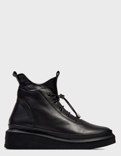 женские черные кожаные Ботинки Lab Milano 375-0113_black - фото-5