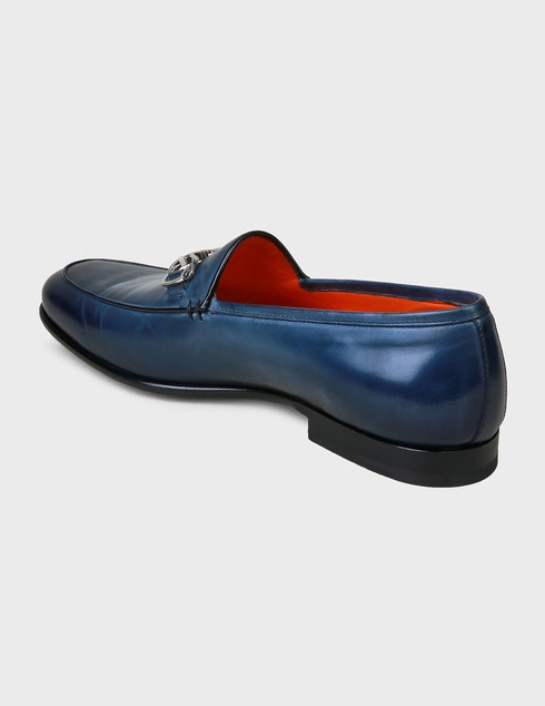 мужские синие Лоферы Santoni Sant-SS20-MCHR17025LA3ESPRU46-blue - фото-2