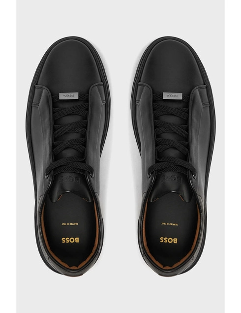 мужские черные кожаные Кеды Boss HUGO_BOSS_10352 - фото-5