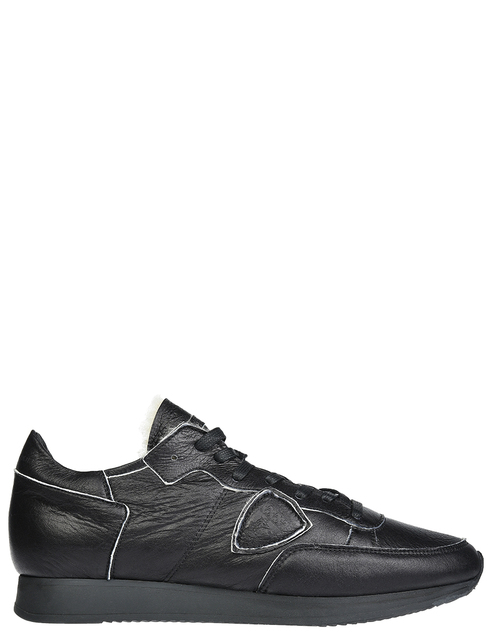 мужские черные кожаные Кроссовки Philippe Model AV02_blakc - фото-5