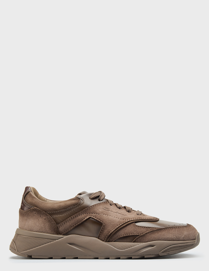мужские коричневые замшевые Кроссовки Santoni 22112-81_brown - фото-5