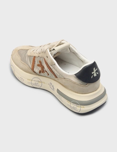 женские бежевые Кроссовки Premiata CASSIE_6470 - фото-2