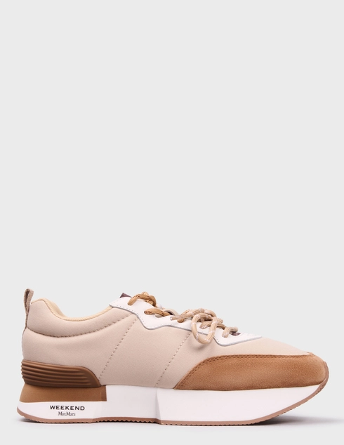 женские бежевые текстильные Кроссовки Weekend Max Mara AZAMBRA-beige - фото-5