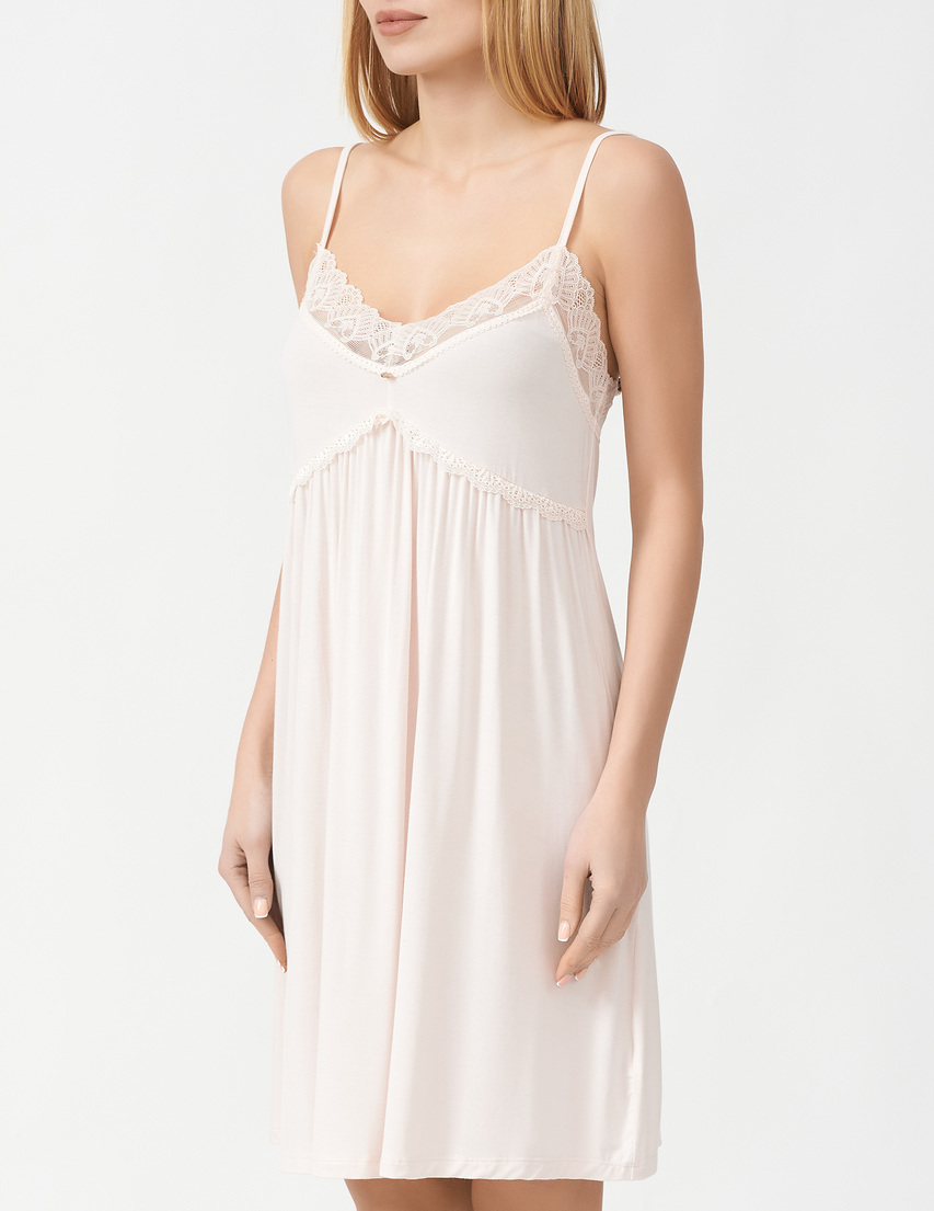 Pretty You London Bamboo-Lace-Chemise-Powder_pink фото-2