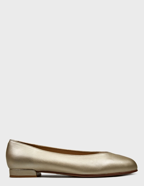 женские золотые кожаные Балетки Stuart Weitzman SW-VL10563_gold - фото-5