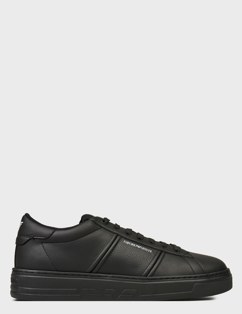 мужские черные кожаные Кеды Emporio Armani AGR-X4X-570_black - фото-5
