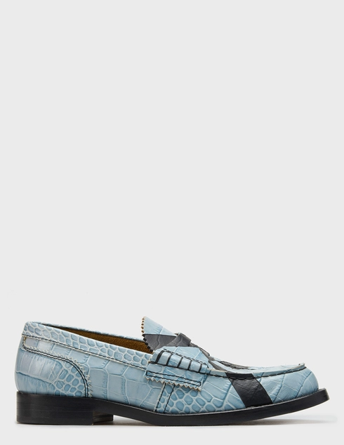 женские голубые кожаные Туфли College CWL43601_blue - фото-5