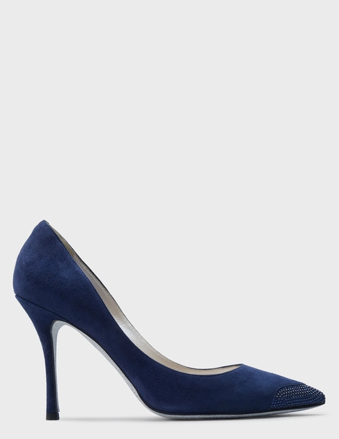 женские синие замшевые Туфли Rene Caovilla 763_blue - фото-5